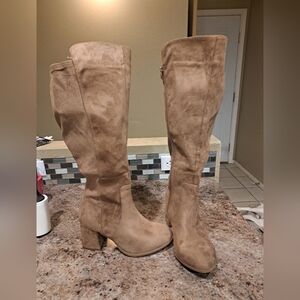 Torrid WW Suede Knee-High Boots in Tan
